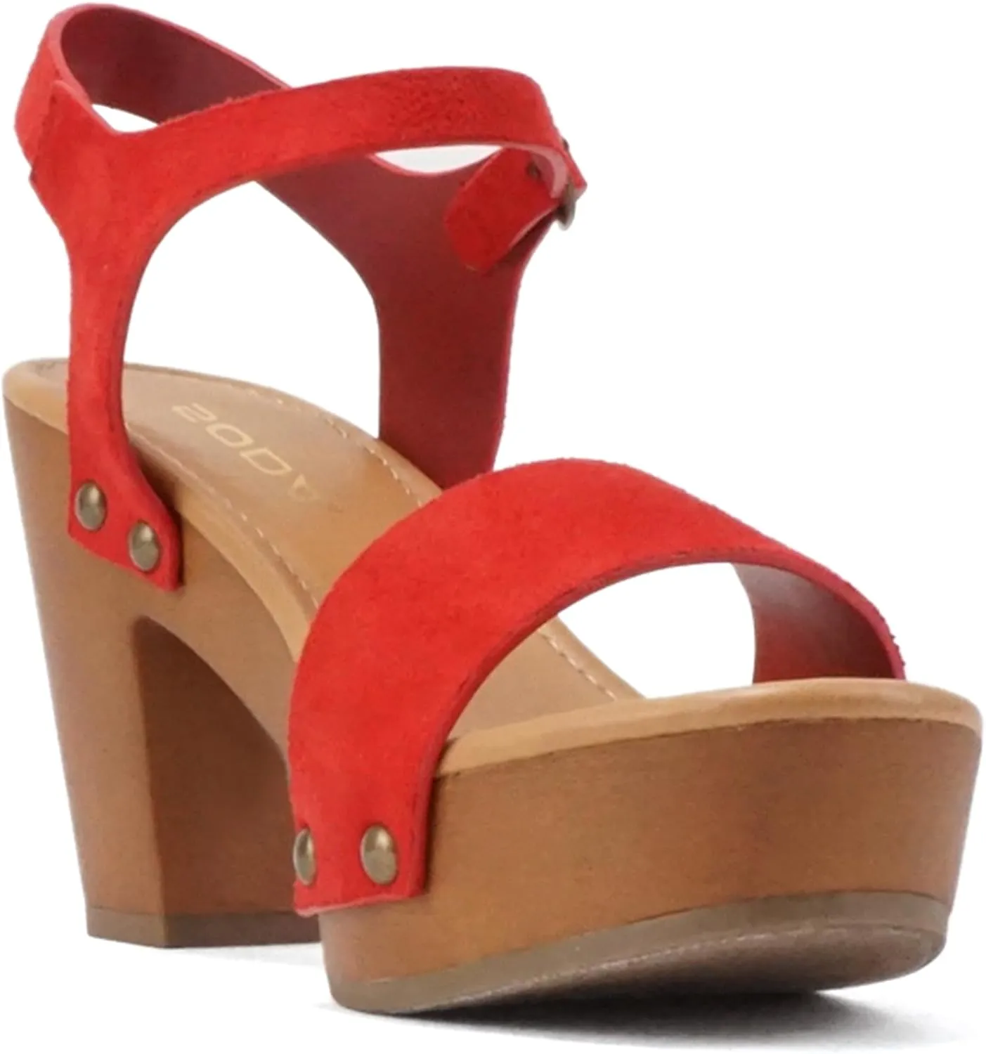 Soda CHIVAS ~ Women's Bold Buckles Studded Wedge Sandal