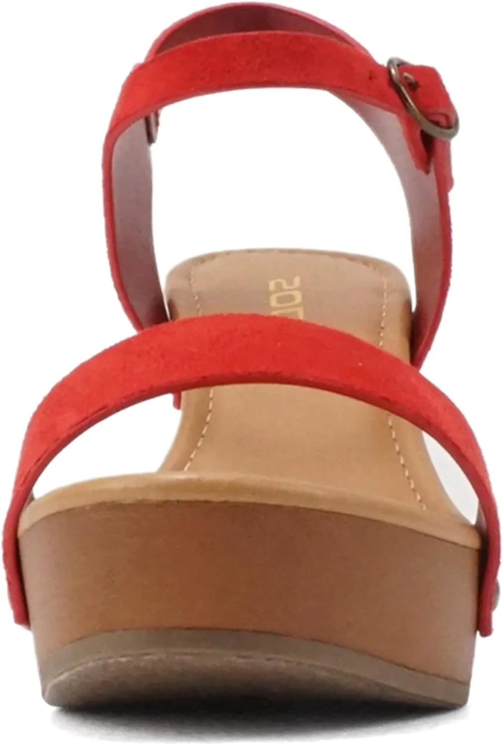Soda CHIVAS ~ Women's Bold Buckles Studded Wedge Sandal