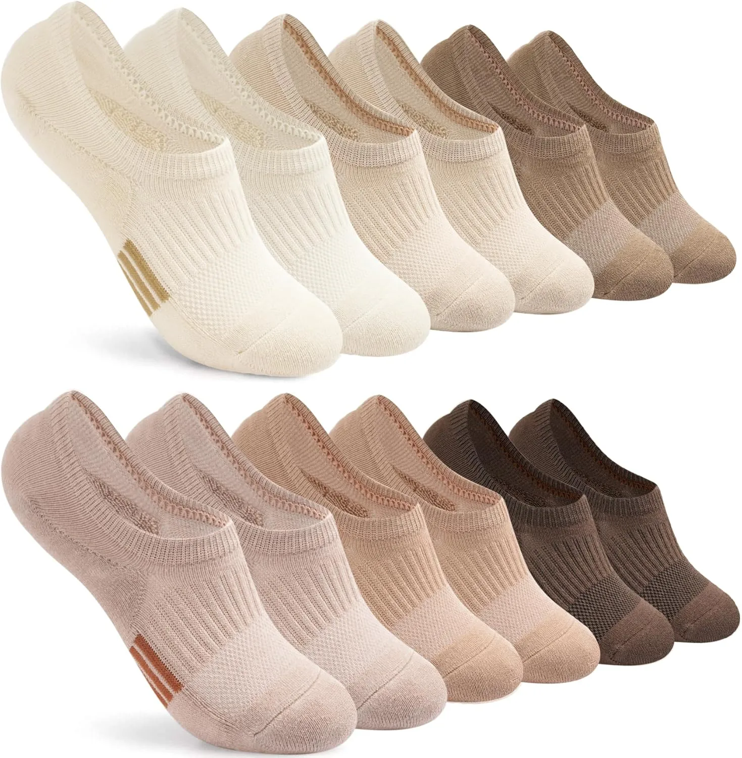 Toes Home No Show Socks Womens Cushioned Low Cut Athletic Hidden Liner for Sneakers Ankle Invisible Running Socks 4/6 Pairs