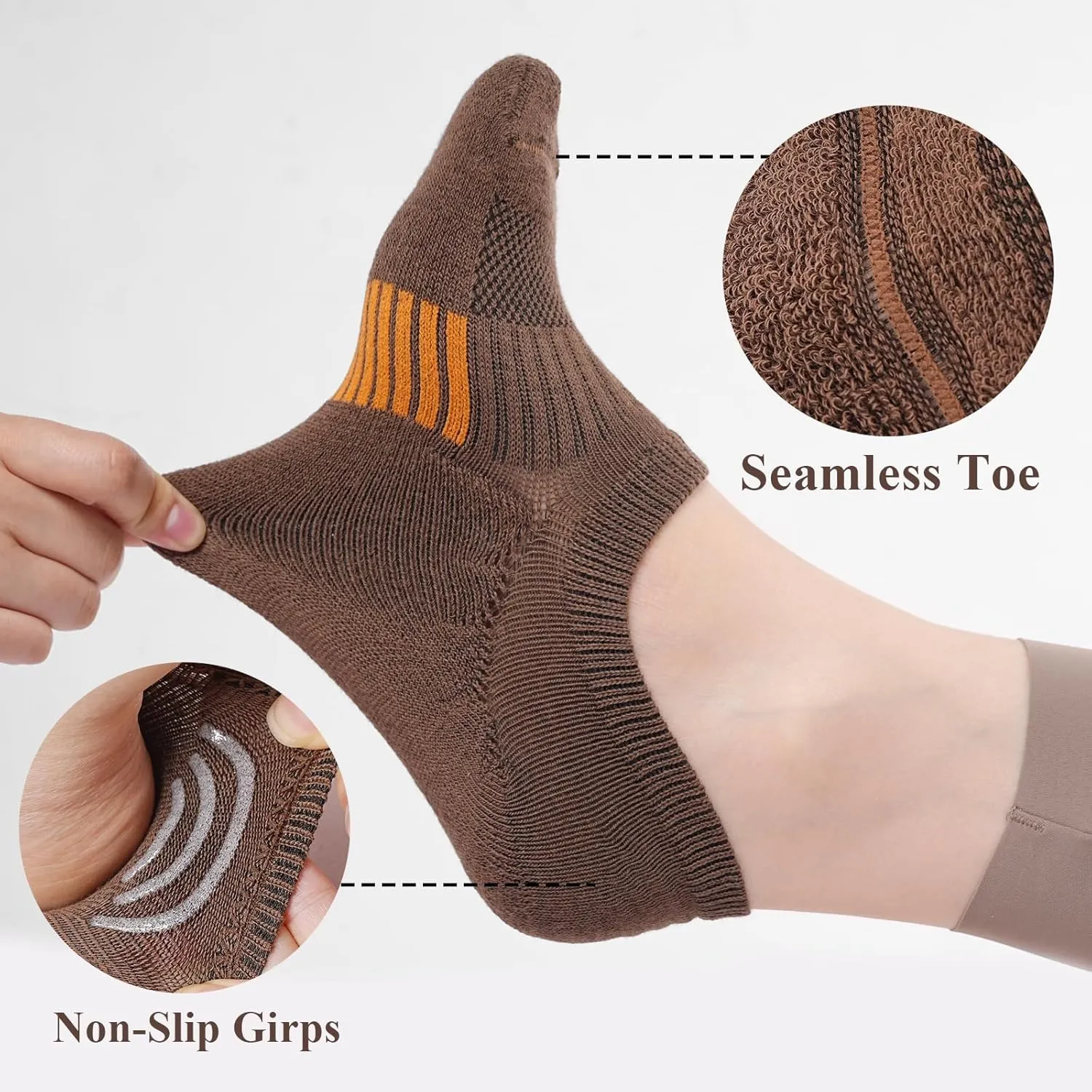 Toes Home No Show Socks Womens Cushioned Low Cut Athletic Hidden Liner for Sneakers Ankle Invisible Running Socks 4/6 Pairs