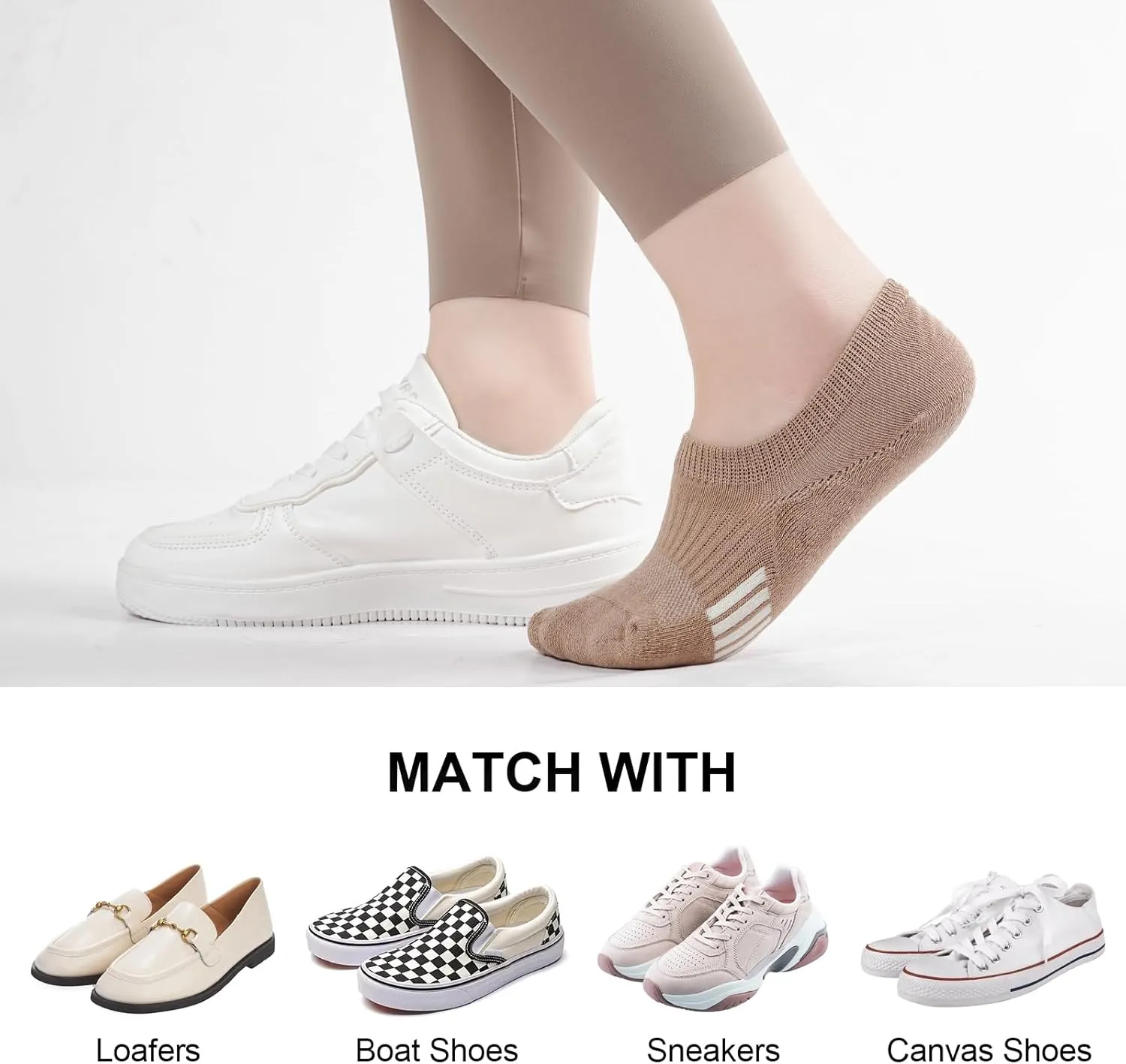 Toes Home No Show Socks Womens Cushioned Low Cut Athletic Hidden Liner for Sneakers Ankle Invisible Running Socks 4/6 Pairs