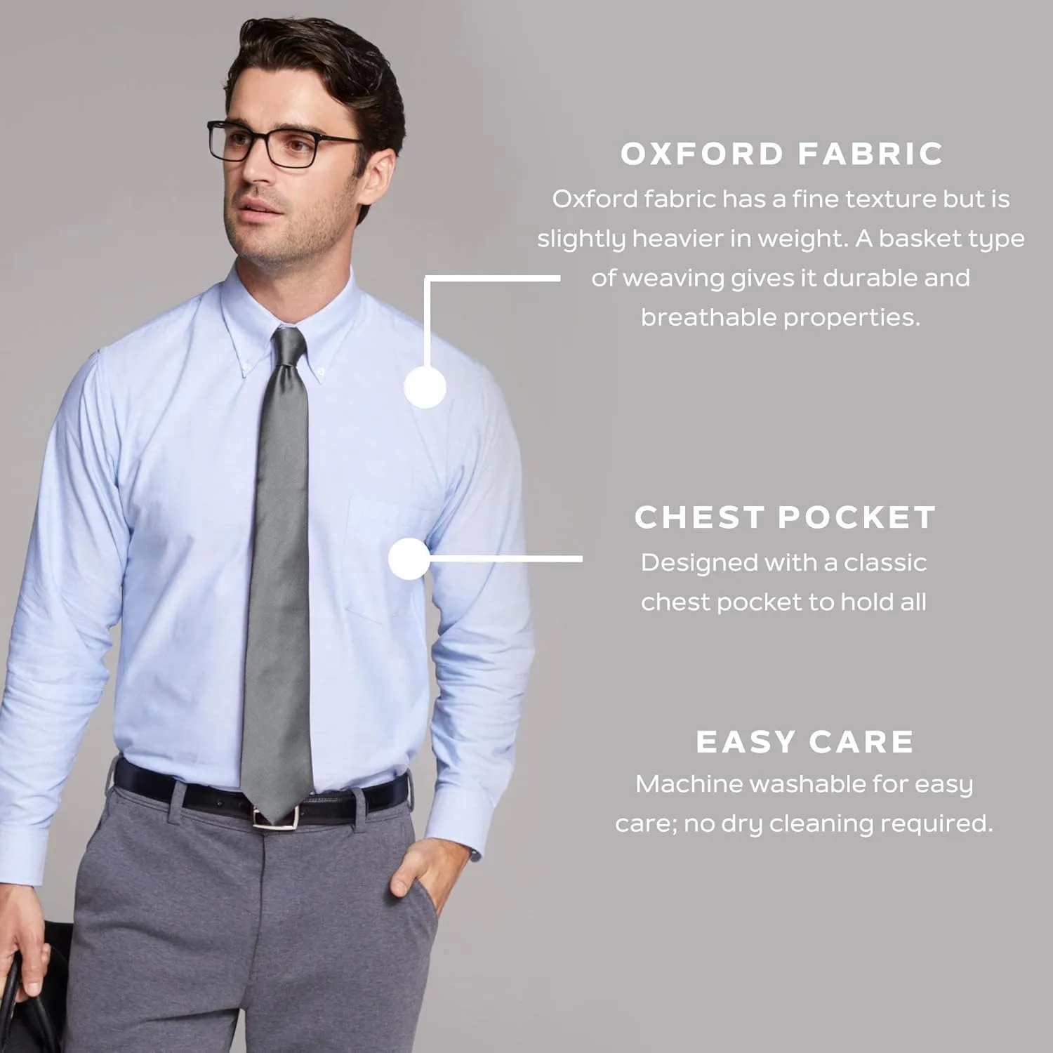 Van Heusen Men's Dress Shirt Regular Fit Oxford Solid
