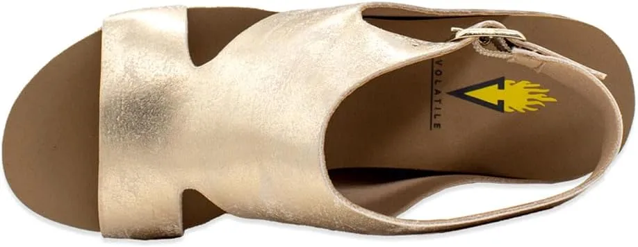 VOLATILE Womens Poolside Studded Ankle Strap Casual Sandals Casual Mid Heel 2-3" - Brown