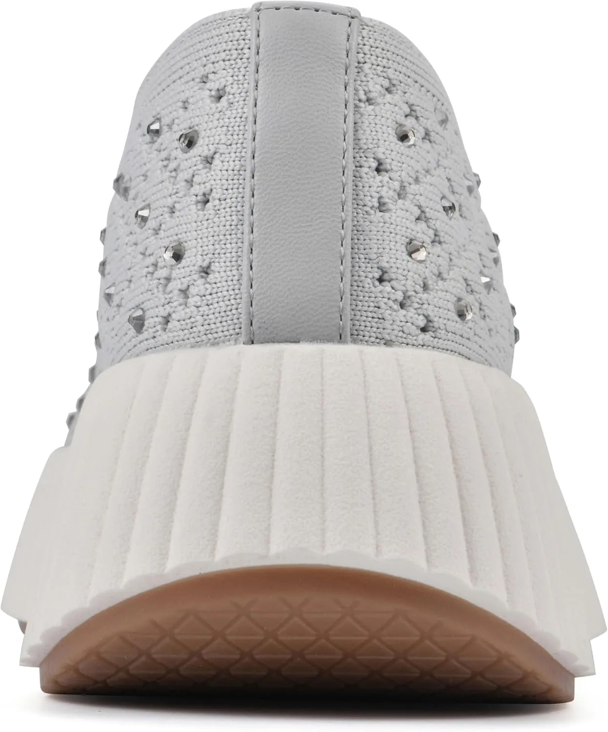 WHITE MOUNTAIN Women's Dyles Rhinestoned Woven Knit Sneaker