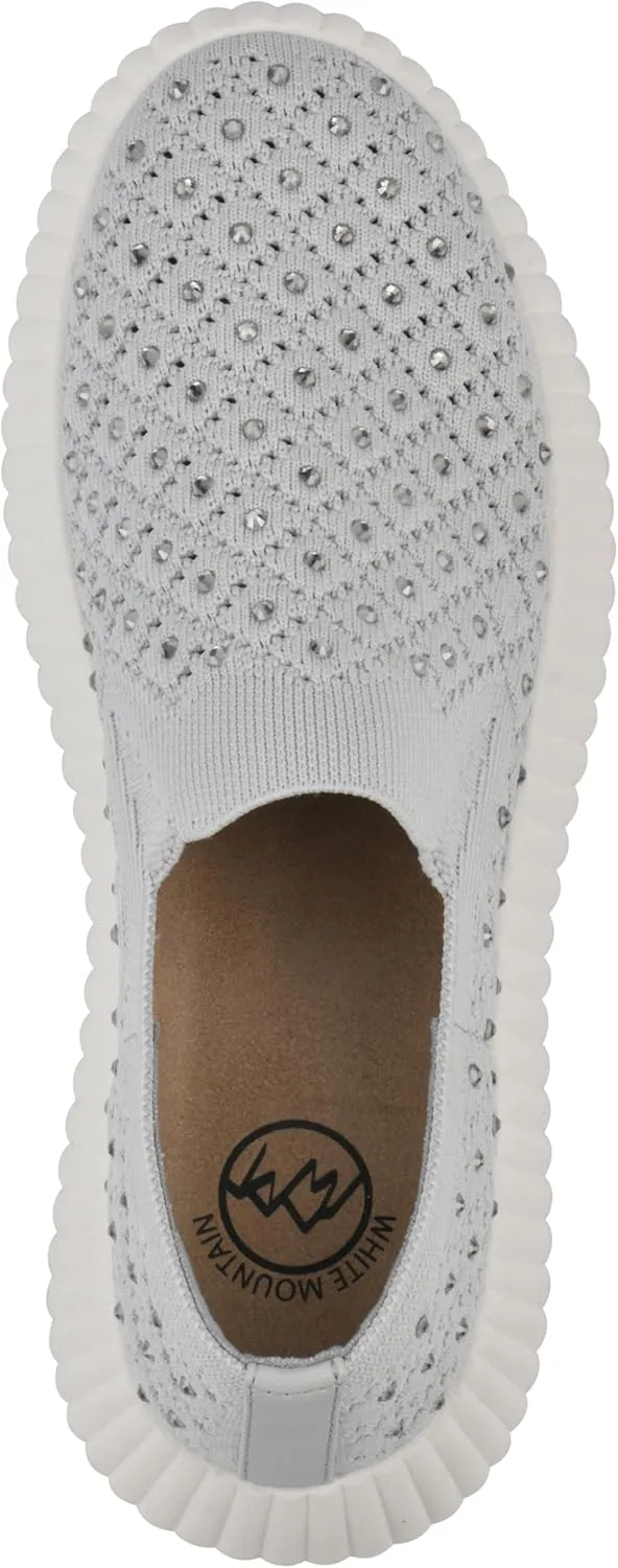 WHITE MOUNTAIN Women's Dyles Rhinestoned Woven Knit Sneaker