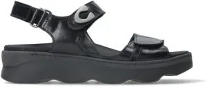 Wolky Women's Flat Sandals, Black Reflex Leather, 9.5-10