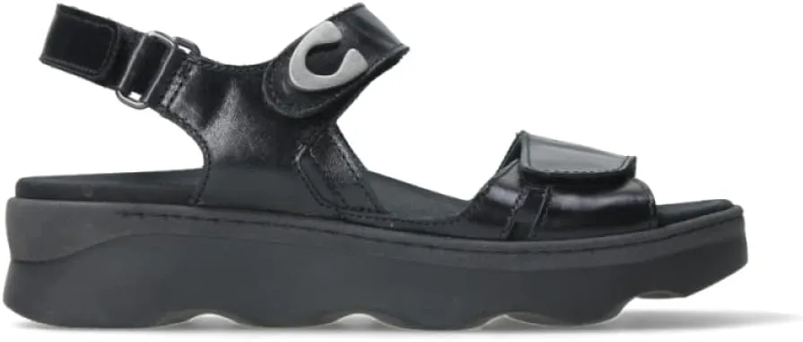 Wolky Women's Flat Sandals, Black Reflex Leather, 9.5-10