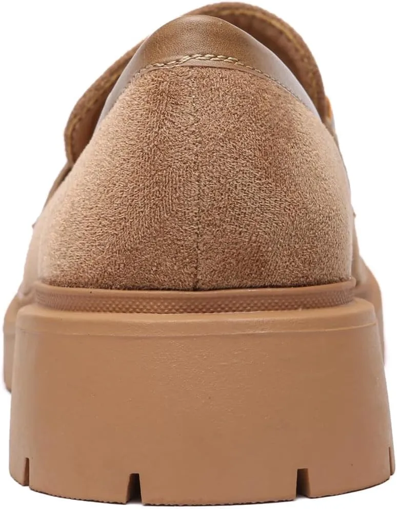 Women Penny Loafers Casual Hollow Out Slip On Chunky Platform Loafers Work Shopping Travel Shoes