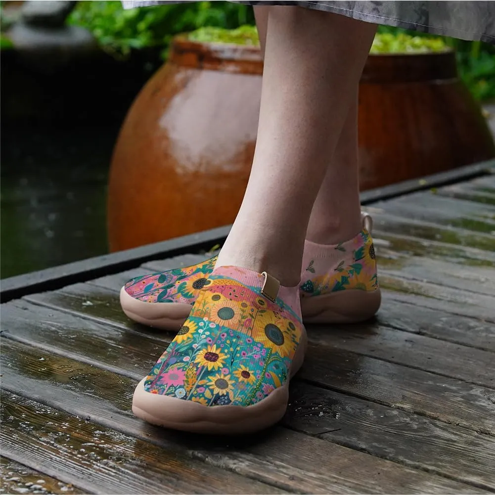 Women's Fashion Art Sneaker Painted Knit Slip-On Loafers Ladies Travel Shoes