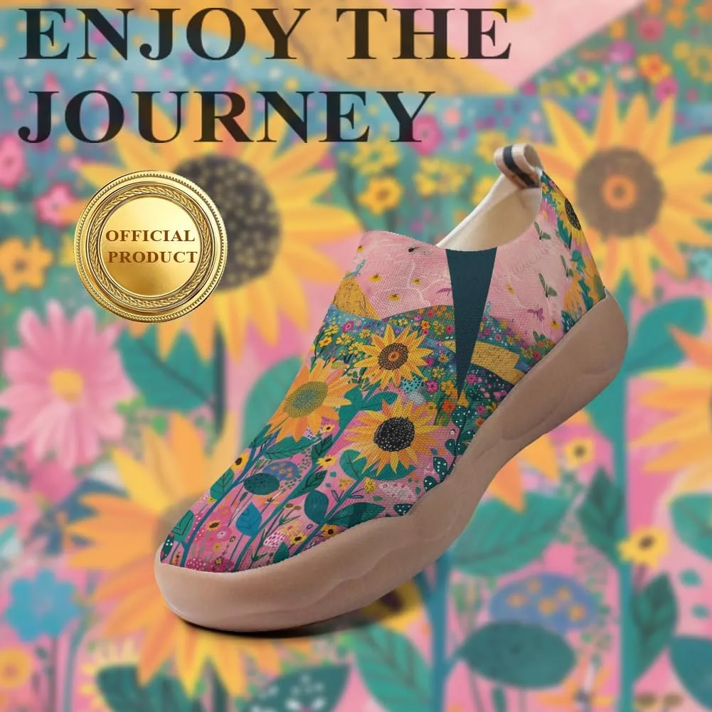 Women's Fashion Art Sneaker Painted Knit Slip-On Loafers Ladies Travel Shoes