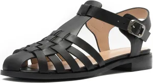 Women's Flat Leather Roman Sandal
