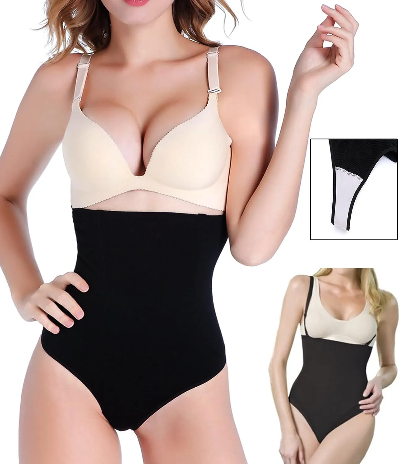 Womens Shapewear Tummy Control Thong Shapewear for Women Stomach Girdle High Waisted Body Shaper Compression Underwear